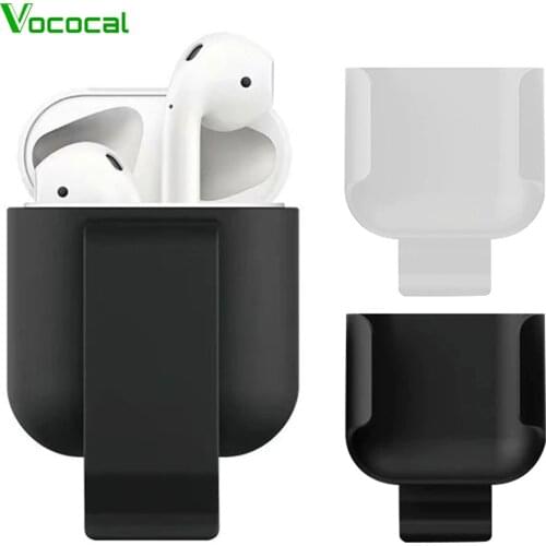 Vococal Ultra-Light Silicone Charging Case Bracket Belt Clip Pocket Holder Holster for Apple AirPods Air Pods 1 2 Accessory