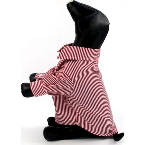 Pet Dog Shirt Red Blue Stripe Summer Clothes for Small Medium Dogs Puppy Fashion Clothing Cat Schnauzer Costumes French Bulldog