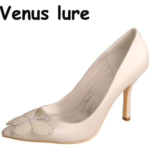 23 Colors Butterfly Heels for Wedding Ivory Ladies Pumps 9.5CM