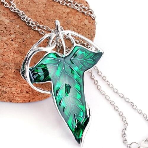 2021 Women Necklace Fairy Elf Necklace For Women Girl Cute Green Leaf Believe Elven guard Pendant Necklaces Jewelry Gift