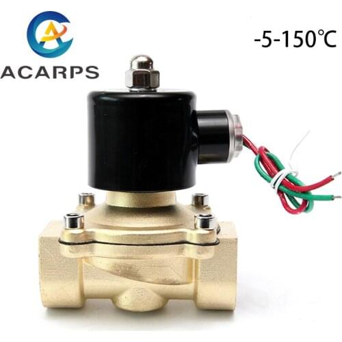 1-1/4" Brass Solenoid Valve High Temperature 120 Degrees Normally Closed 220V 110V 24V 12V With EPDM Seal For Water Oil Air
