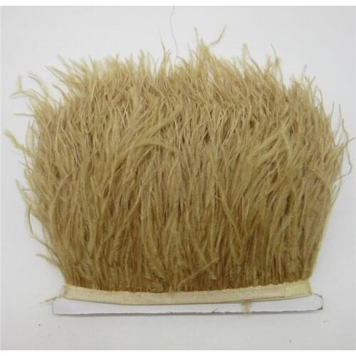 10 yards 10-15CM Ostrich feather trims for skirt/dress Old yellow ostrich feathers ribbon feather For Crafts Plumage Clothing