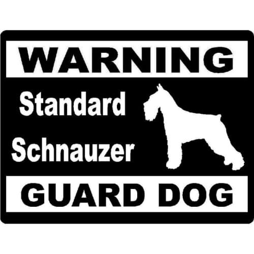 14cm*10.6cm Creative Car Stickers Warning Standard Schnauzer Guard Dog Vinyl Car Stickers C5-1940