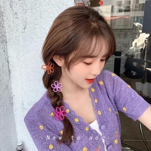 Candy Color Flower Catch Clip Back Clip Hair Accessories for Women Headwear