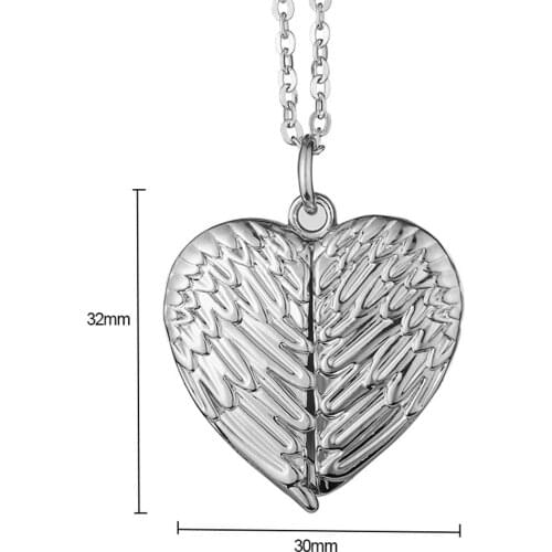 20pcs/lot sublimation blank Wings Heart Lockets photo necklaces pendants hot transfer printing blank jewelry consumables