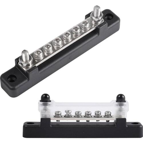 150A 6 Terminal Bus Bar With Transparent Cover Power Distribution For Car Boat Marine Caravan RV XF-BB001C-6P