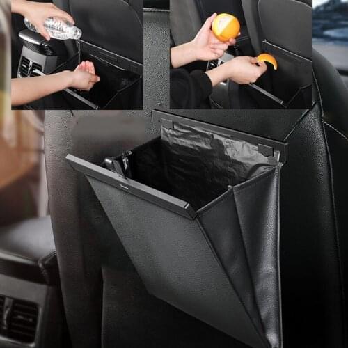 Car Organizer Backseat Storage Bag Magnetic Auto Pocket Holder Car Accessories Car Trash Bin Garbage Can Dustbin Car Bag