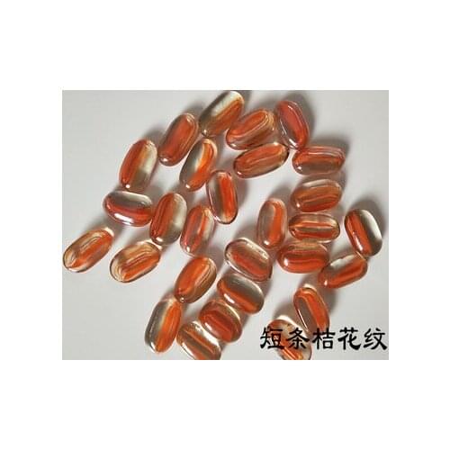 Free shipping 500g/lot short orange Decorative pattern flat bead color goose egg stones aquarium landscape decoration