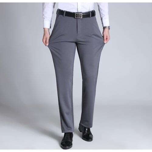 2021 Spring And Summer New MenS Slim Suit Pants Business Classic Fashion Loose Stretch Straight-Leg Trousers Male Brand Clothes