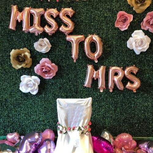 Chicinlife 9pcs/lot 16inch Miss To Mrs Letter Foil Balloon Bachelorette Hen Party Bridal Shower Wedding Bride Decoration Supplie