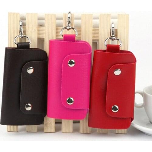 PU Leather Housekeeper Holders Car Keychain Key Holder Bag Case Wallet Cover Leather Key Holder Leather Keychain Hot Sale