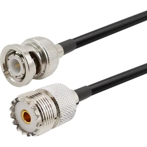 LMR-195 BNC Male to UHF Female SO-239 PL259 Two-Way Radio Antenna RF Pigtail Cable 1/3/5/8/10/12/15M