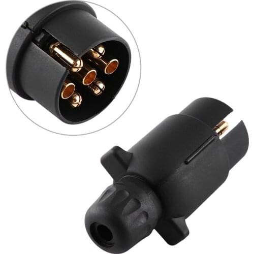 Electric Trailer Plug N-Type Plastic 7-Pole Wiring Connector Adapter Black Caravan Truck Plug 12V 7 Pin