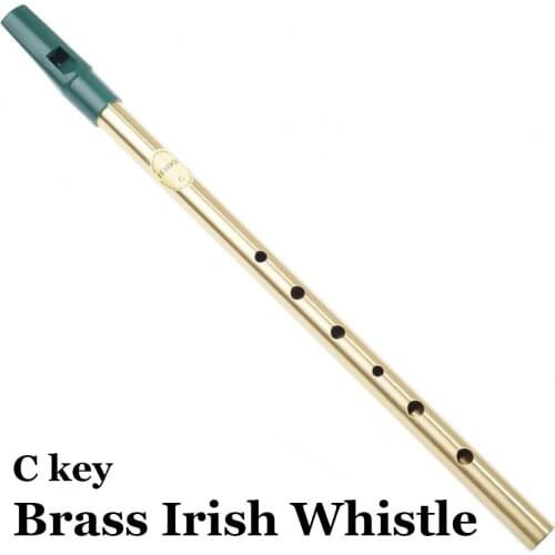 Irish Whistle Flute C key Brass Tin Whistle Piccolo Pennywhistle Feadog Wind Musical Instruments 6 Hole Feadon Metal Flauta Gift
