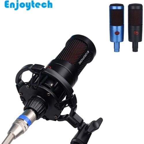 New Cardioid Condenser Microphones MIC with Shock Proof Mount Holder for Mobile Phones Live Streaming Video Recording Bloggers