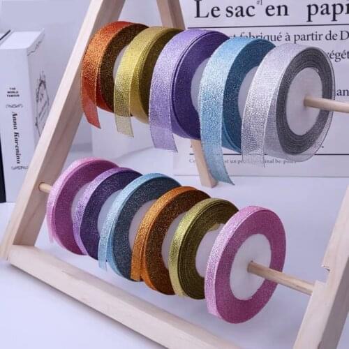 6/10/15/20/25/38mm New colourful Glitter Satin Ribbon for Weeding Christmas Party Gift Baking Packing Bow Card Decoration