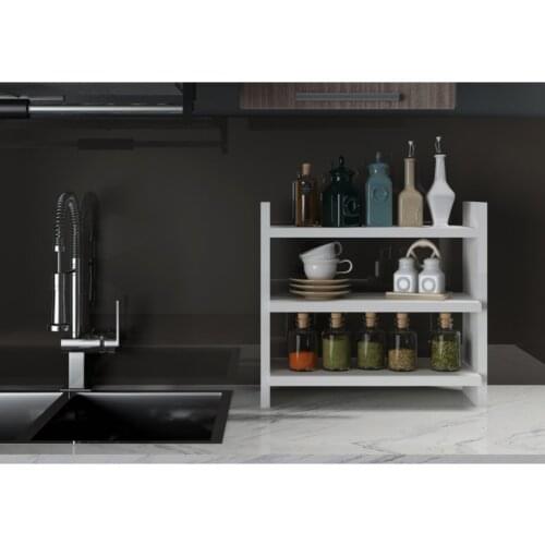 Multi-Purpose Kitchen Rack Bright White 3 Layer 18 MM Quality Material