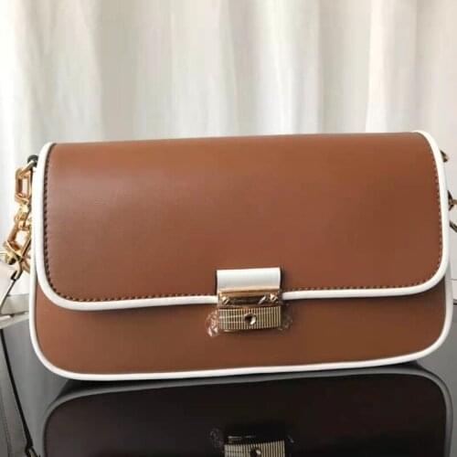 2021 Fashion Real Leather Handbags Women Lock Bags Runway Designer Shoulder Bag Crossobody Bag Lady Party Square Bag