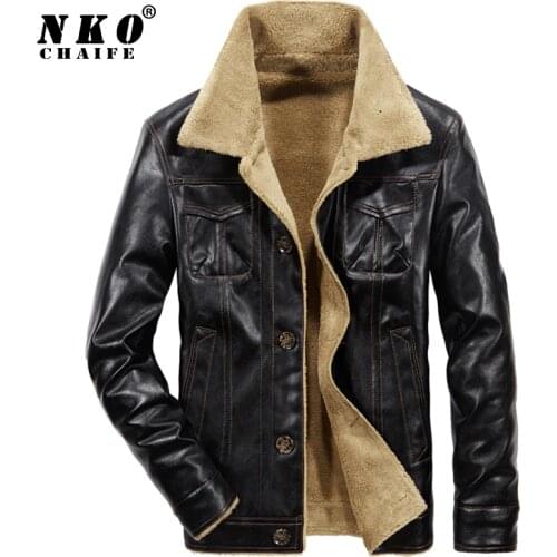 Mens Winter Warm Casual Brand Leather Jacket Parkas Men Autumn Windproof Fleece Thick Coat Men Fashion Fur Collar Men Jacket