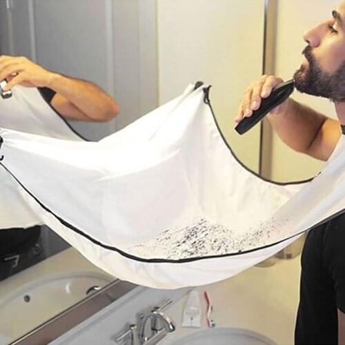 MenS Shaving Apron Building Beard Shape Cloth Transparent Suction Cup Holder Bathroom Organizer Gift For Man