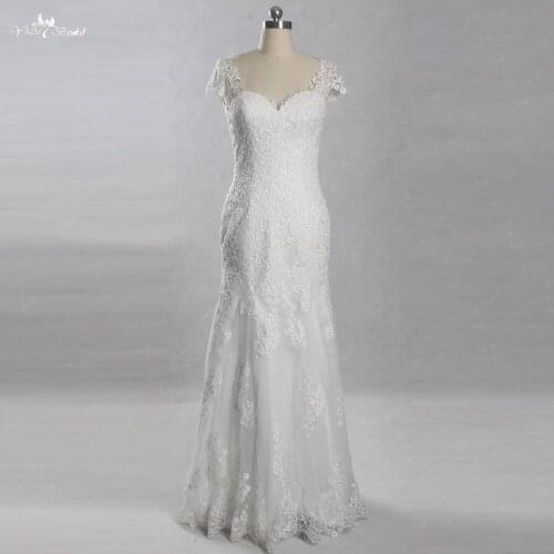 LZ246 Low Price High Quality Lace Wedding Dress Blackless Bridal Dresses 2018 Vestido De Noiva