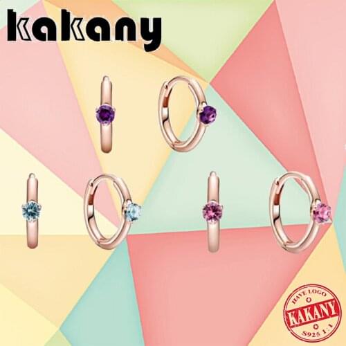 2021 New Valentines Day Series 925 Sterling Silver Light Blue Single Stone Stud Earrings Romantic Gift for Girlfriend