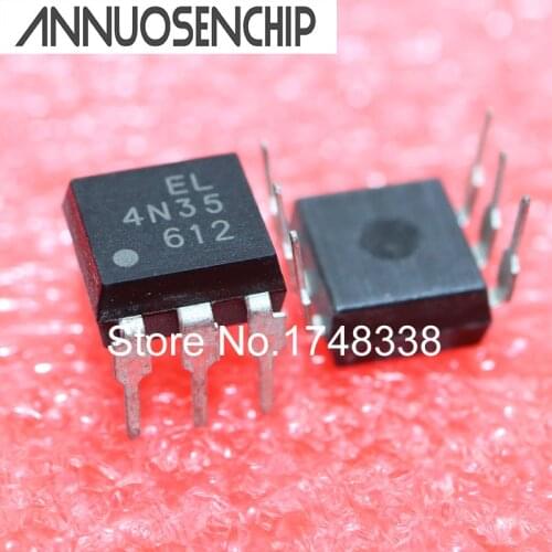 Free shipping 100PCS 4n35 DIP6 Optocouplers Phototransistor 30V NEW EL4N35