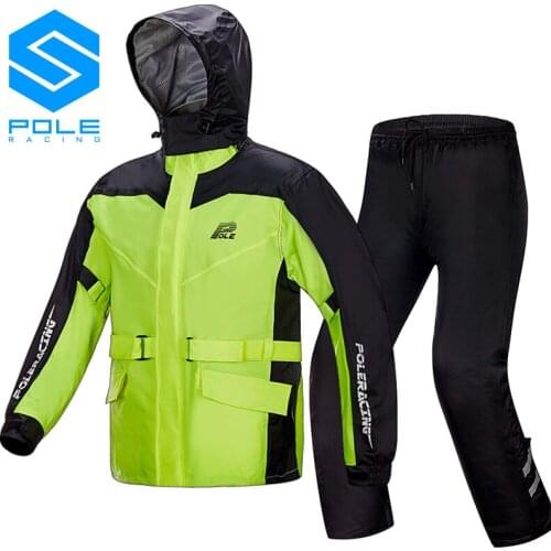 POLE Motorcycle Electric car Split Raincoat Rainpants set Thickened Waterproof Battery car men and women Poncho Riding Raincoat