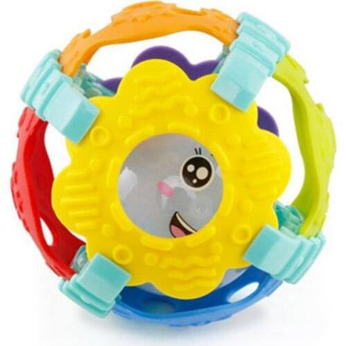 Colorful Babies Soft Hand Grab Rattle Ball Sound Light Educational Teething Toy Baby grip ball Rattle teether Toys Gifts