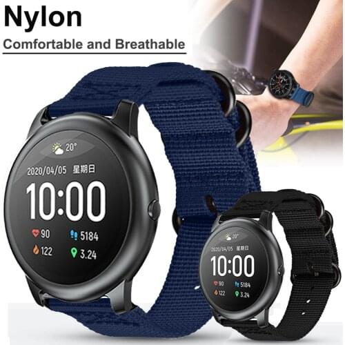 22mm Nylon Bands For Xiaomi Haylou Solar ls05 For Samsung Galaxy Watch 46mm Gear S3 Frontier Strap For Huawei Watch GT 2 gt2e