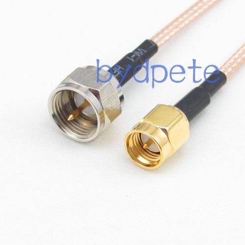 RG316 F TV plug pin to SMA male plug pin Straight Jumper pigtail Cable 4inch~10FT