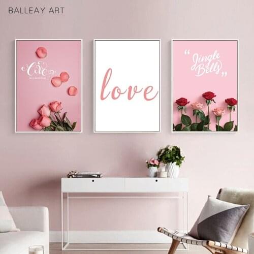 Scandinavian Decoration Picture Home Decor Botanical Canvas Art Poster Nordic style Flower Rose Decorative Print Wall Painting