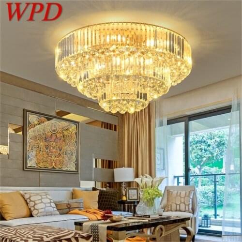 WPD Contemporary Gold Luxury Ceiling Light LED Creative Crystal Lamp Fixtures Home For Decoration