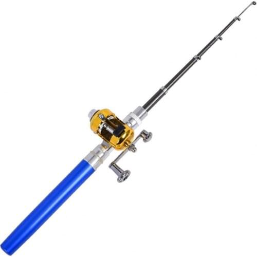 Fishing Rod Pen Design Telescopic Metal Wear-resistant Fishing Reel for Outdoor