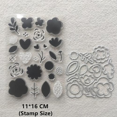 2021 New Flowers Leaves Clear Stamps and Metal Cutting Dies DIY Scrapbooking Embossing Album Seal Template Punch Stencils