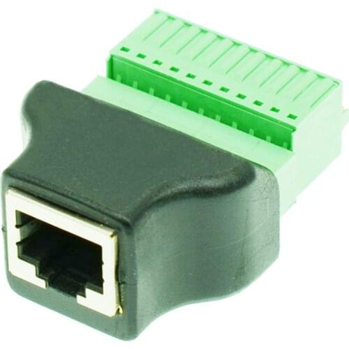 1pc RJ50 Female to 11 Pin Spring Terminal Adaptor Connector RJ50 Splitter for CCTV DVR CCTV Accessory