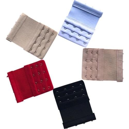 2pcs 4 Hooks 3 Rows Women Elastic Bra Extender Back Clip Strap Clasp Buckle Adjustable Belt Buckle
