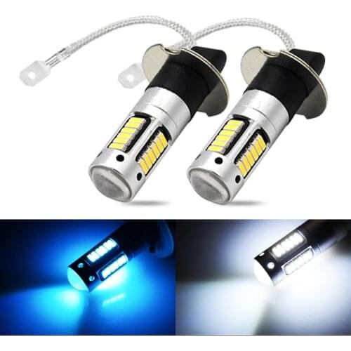 2x H3 Led Bulb 30 4014smd Car Fog Lights Led Replacement Bulbs For Car Fog Lights Daytime Running Lights Dc 12v White Ice Blue