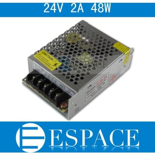 20piece/lot best quality 24V 2A 48W Switching Power Supply Driver for LED Strip AC 100-240V Input to DC 24V free fedex