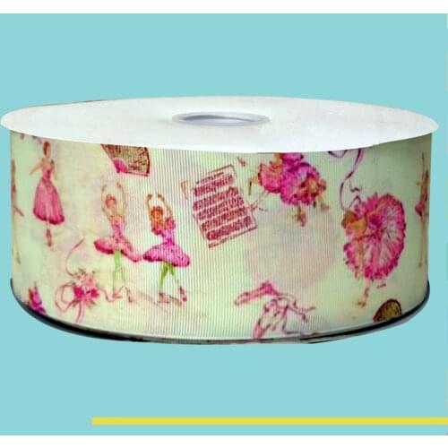 3" inch 75 mm 7.5 cm pretty dancing ballet girl free shipping printed grosgrain ribbon for gift packing