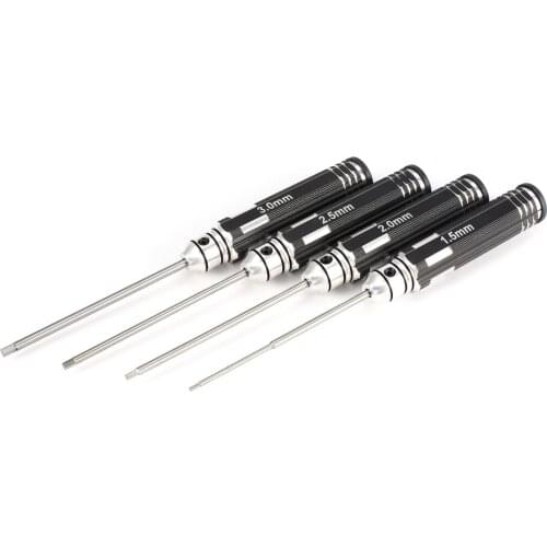 4pcs Hex Screwdriver Set 1.5 2.0 2.5 3.0mm White Steel Tools Kit For RC Helicopter HSP Traxxas Car Drone Aircraft RC Model Tools
