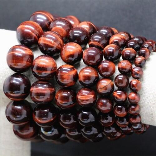 8-20MM Minimalist Natural Stone Bracelet Beads for Men Women Yoga beads bracelet 18cm Red Tiger Eye Meditation Buddha Bracelet