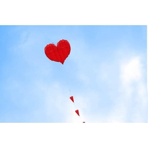 Free shipping high quality 5m soft heart kite with handle line outdoor flying toy large kite weifang kite factory love octopus