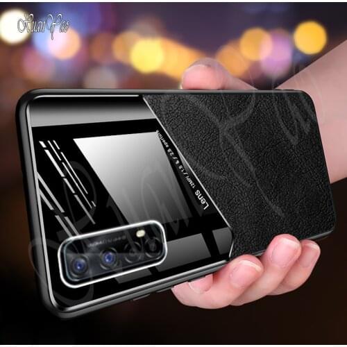 C3 C11 C12 C15 C20 XUANYAO Original Luxury Metal Magnetic Leather Case For OPPO Realme V3 V5 V11 X GTCover Silicone Soft Frame