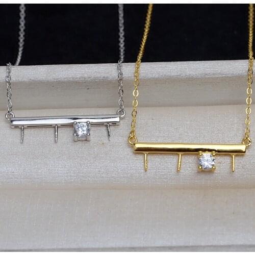 New Arrival 925 Silver Necklace Chain with Pendant Mountings Findings Jewelry Parts Fittings Accessories for Pearls