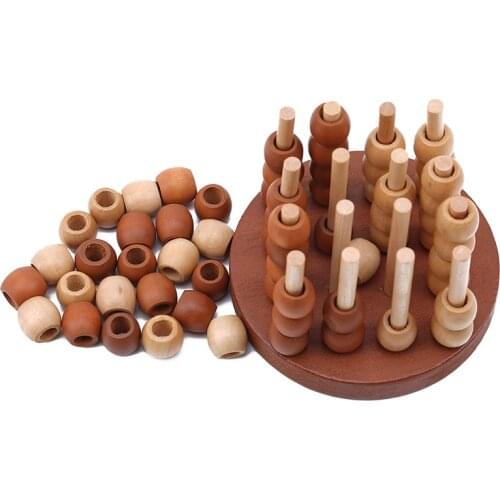 Creative 3D Wooden Board Game For 2 Players Classic Wood Puzzle Brain Teaser Game Educational Toys For Children Learning Toys