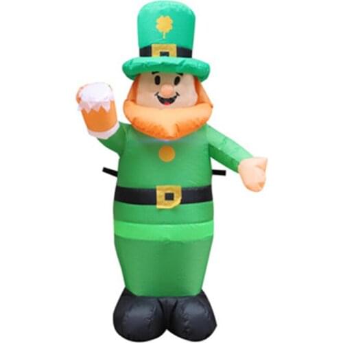 PatrickS Day Inflatable St. PatrickS Day Decoration Outdoor Giant Inflatable Dragon Beer Irish Day -EU Plug