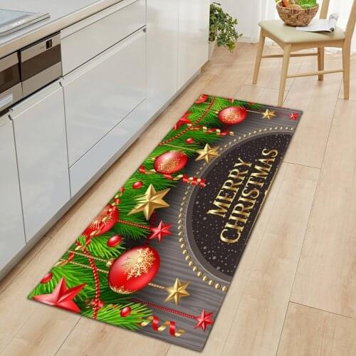 Kitchen Carpet Entrance Doormat Home Mat For Floor Merry Christmas Bedroom Tatami Carpet Rugs Dcorative Anti-Slip Bath Hallway