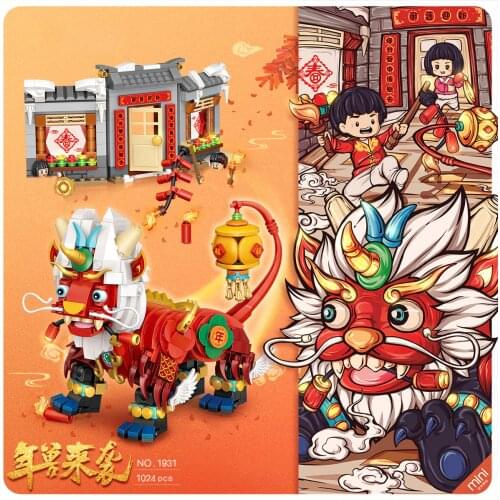LOZ Chinese New Year Traditional Zodiac Building Blocks Friend Appartement Toy For Childs Toys For Kids Birthday Christmas Gift