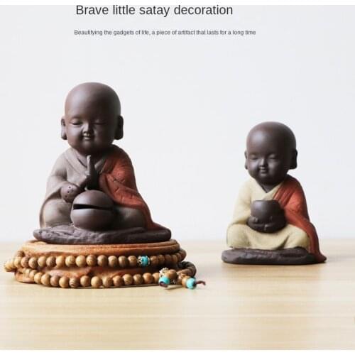 Little Monk tea favor Cute Buddha Sand Fine Tea Pet Ornaments Tea Ceremony Utensils Handicrafts Purple Clay Ornaments zen decor